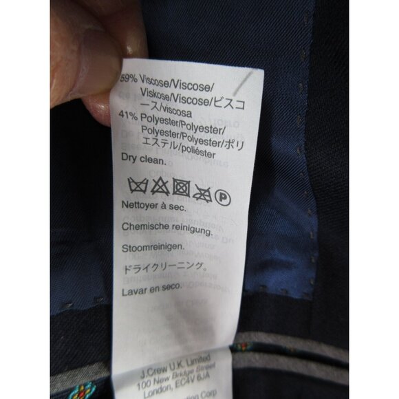 J Crew Sport Coat 44 Long Vitale Barberis Ludlow Blazer Wool Navy - Picture 13 of 14